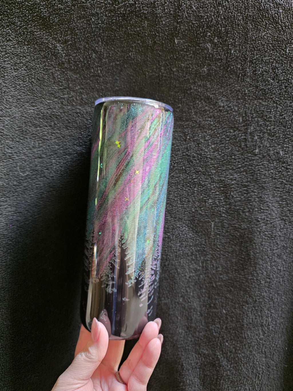 Northern Lights - Glow In The Dark | 20oz Skinny Stainless Steel Epoxy Tumbler