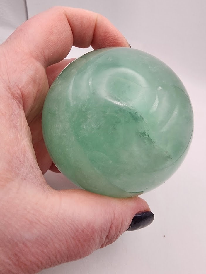 Large Vibrant Teal Green Natural Fluorite Sphere