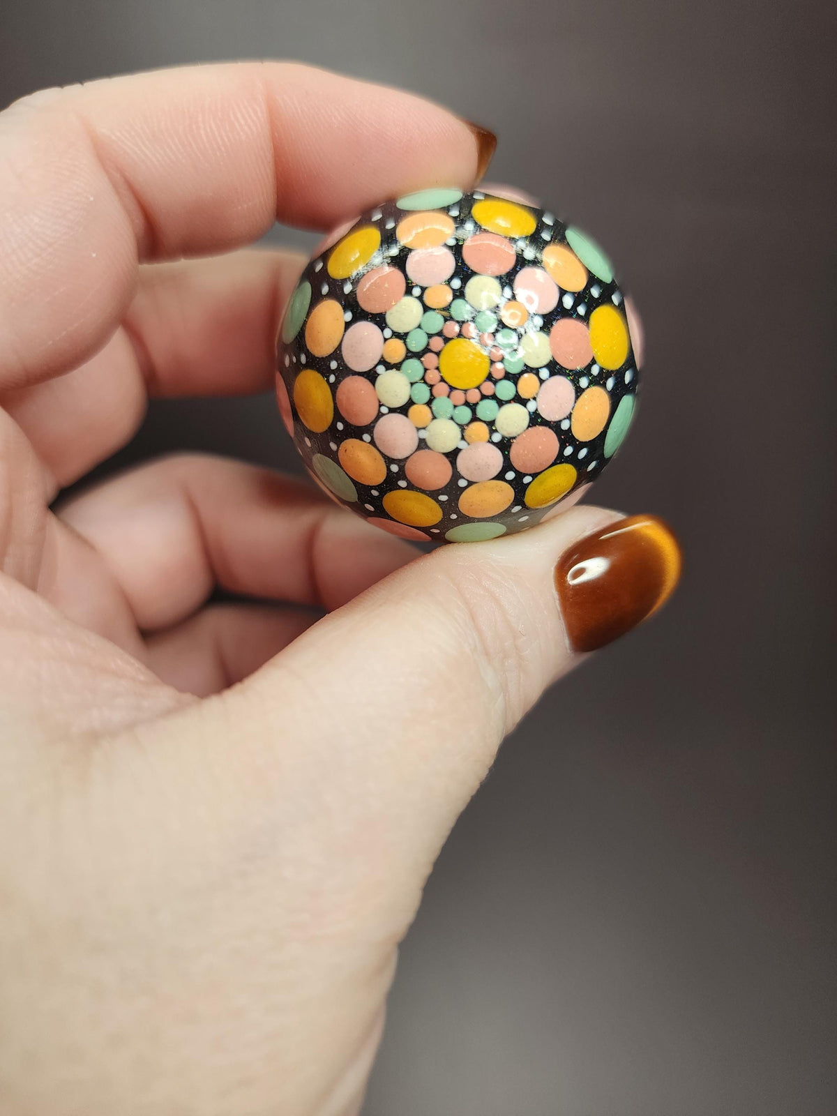 Hand Painted Dot Art Half Round Magnets - Full Set