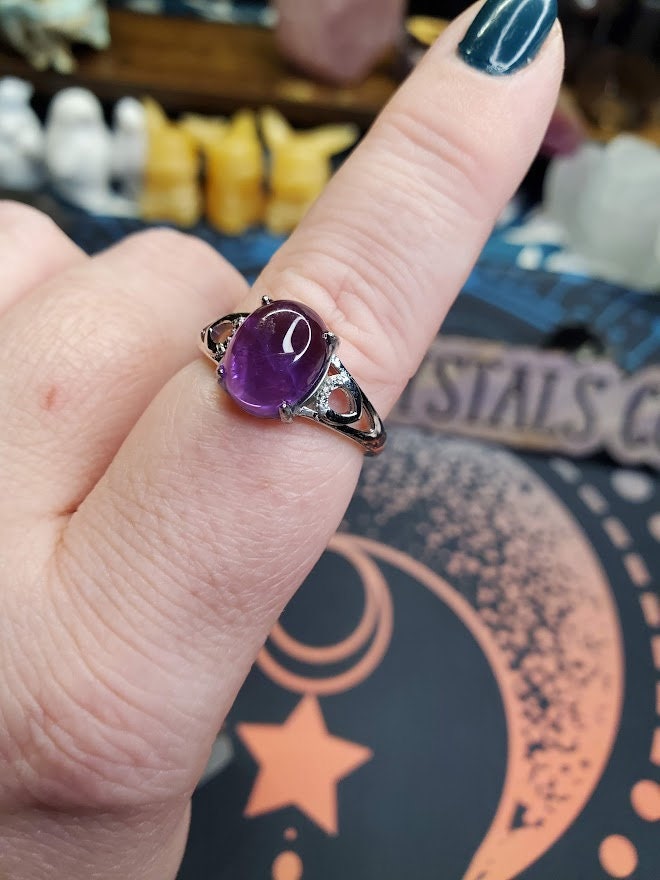 Natural Purple Amethyst Ring