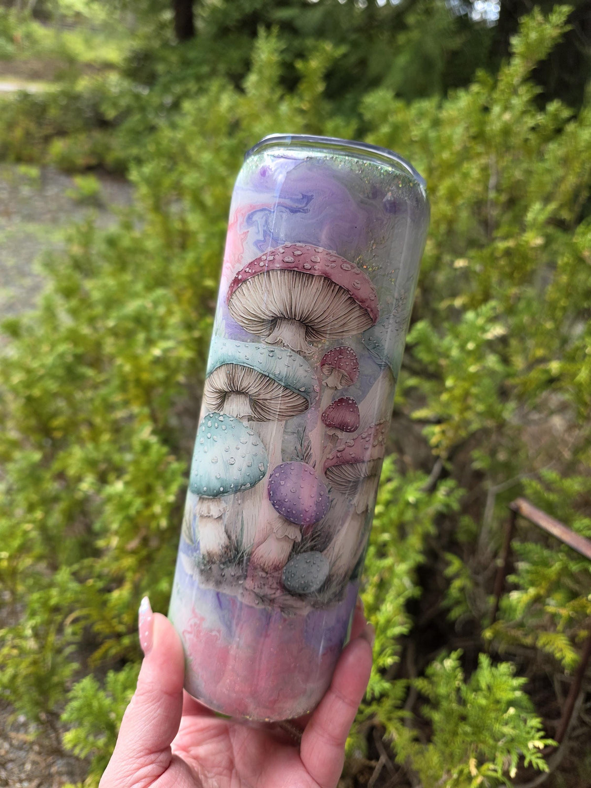 Pastel Mushrooms | 20oz Skinny Stainless Steel Epoxy Tumbler