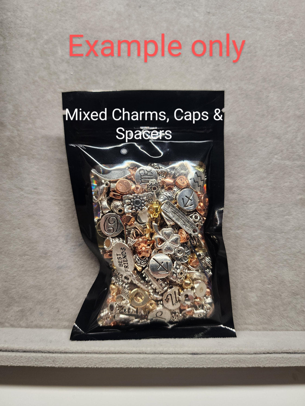 Mixed Natural Crystal Beads Bag & Mixed Charms & Spacers
