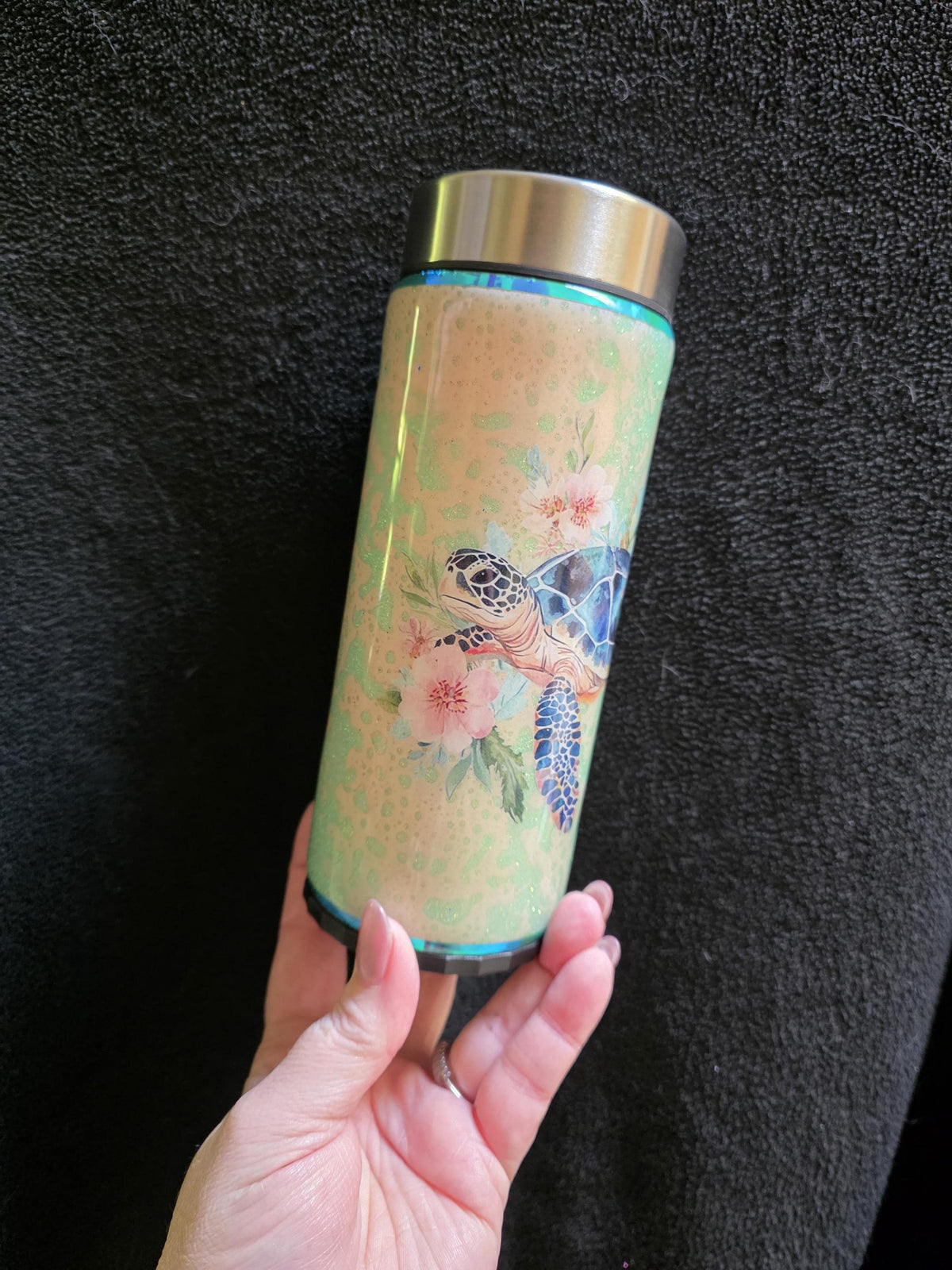 Sea Turtle | 12oz Skinny Stainless Steel Epoxy Can Cooler