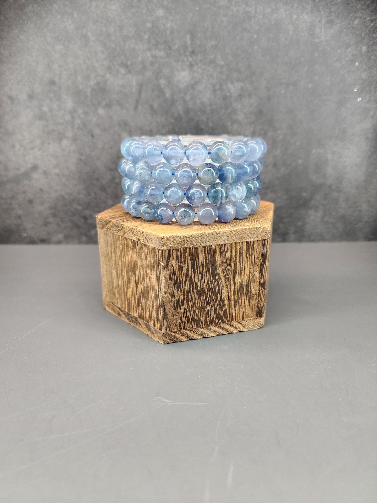 Natural Dark Blue Fluorite 9mm Stretch Bracelet