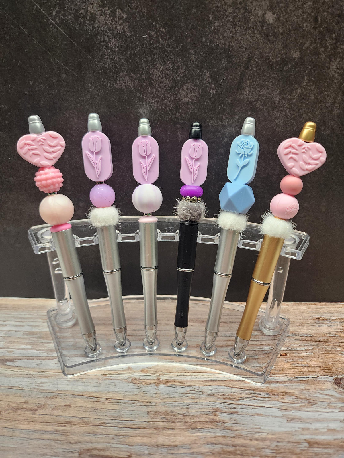 Pastel Floral Boho Collection Silicone Beaded Pens