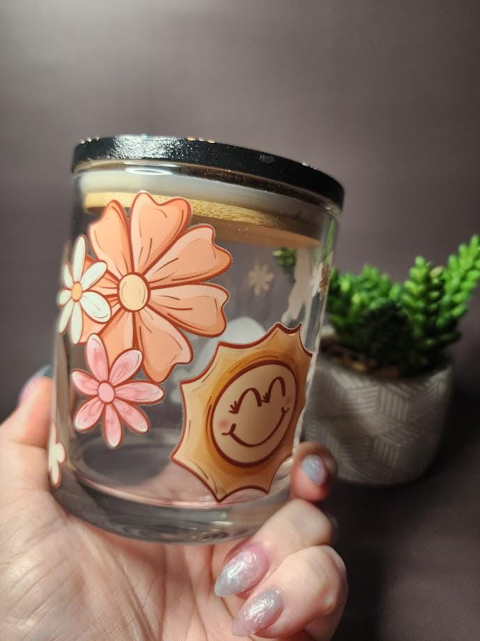Floral Sun Mandala Stash Jar