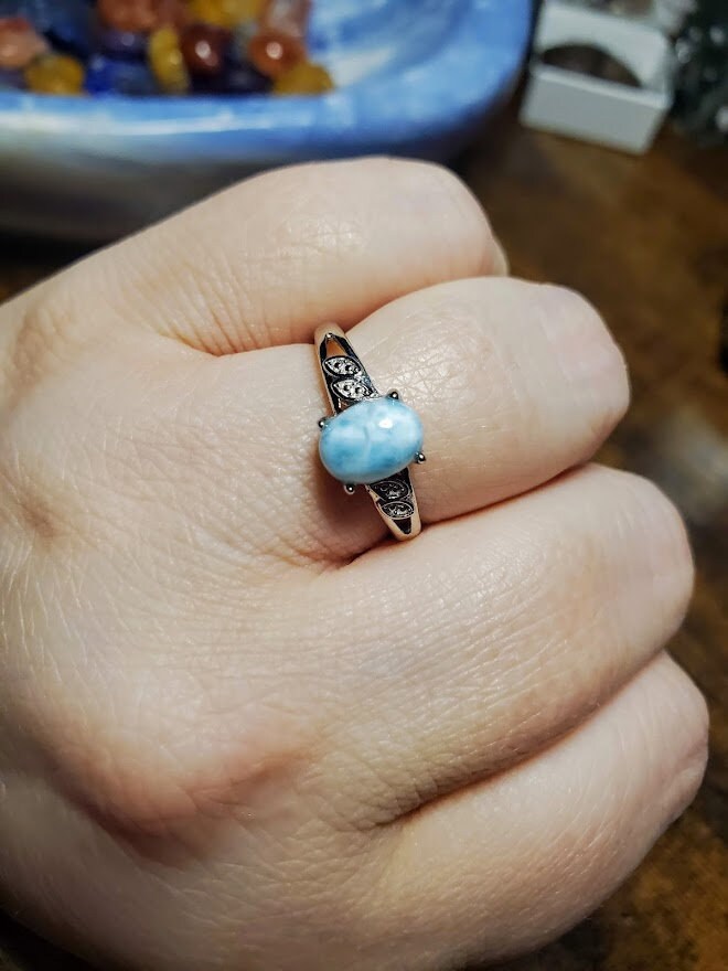 Natural Larimar Ring