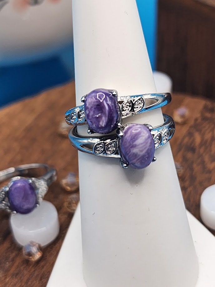 Natural Charoite Ring