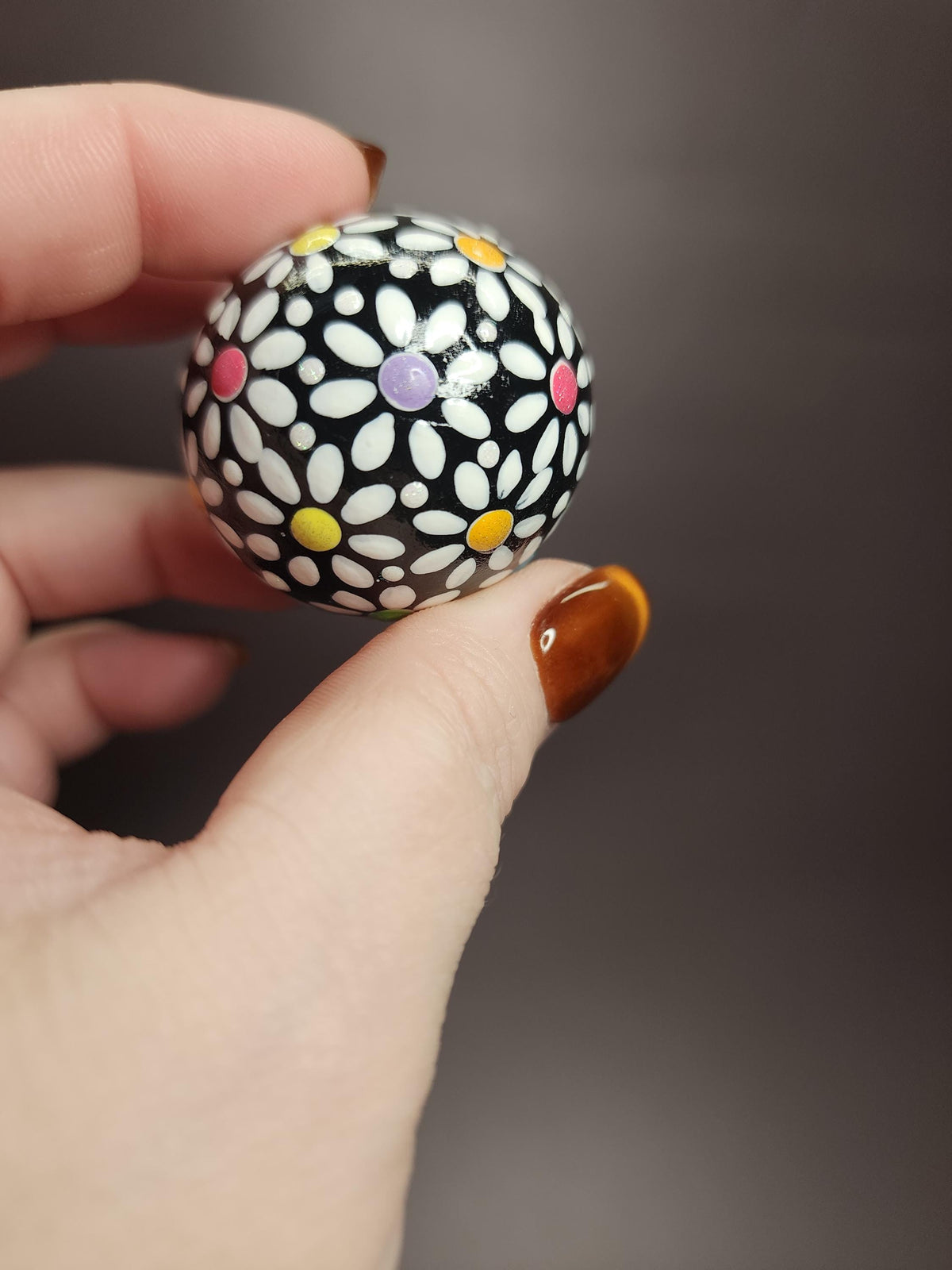 Hand Painted Dot Art Half Round Magnets - Full Set