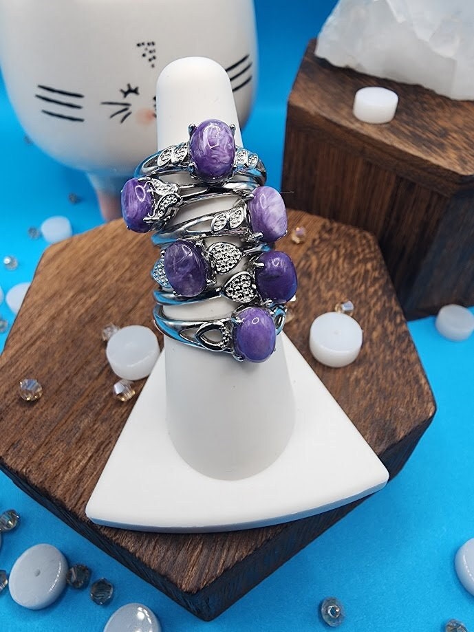 Natural Charoite Ring