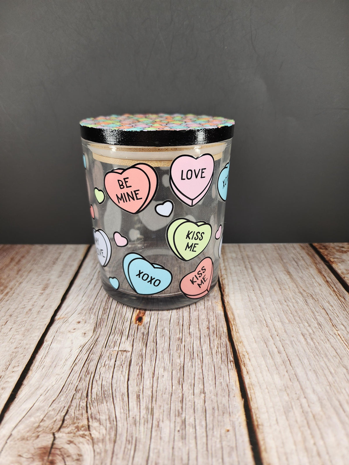 Pastel Love Hearts Dot Art Stash Jar