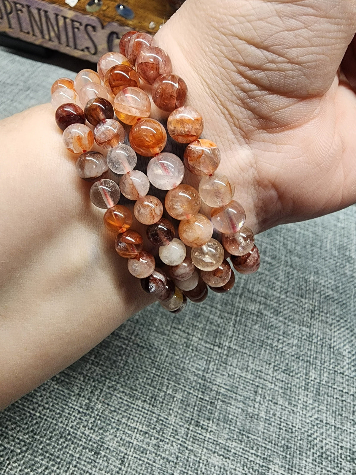 Natural Fire Quartz 8mm Stretch Bracelet