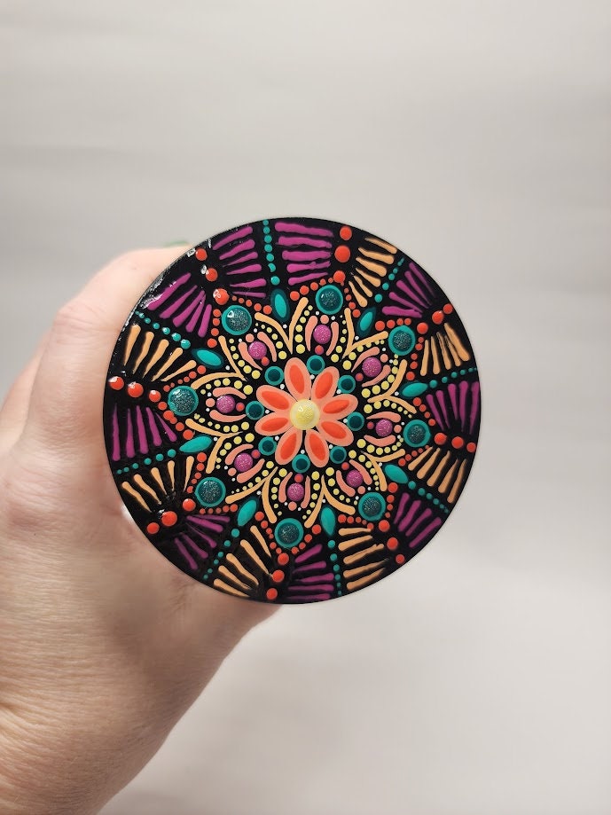 Floral Skull Mandala Stash Jar