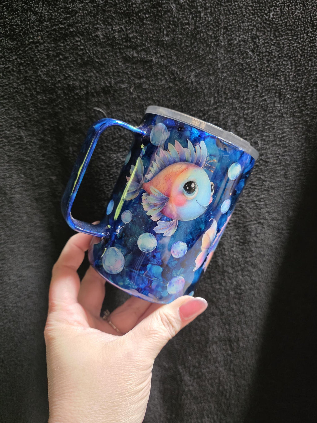 Adorable Fish Bowl | 10oz Coffee Cup Stainless Steel Epoxy Mug