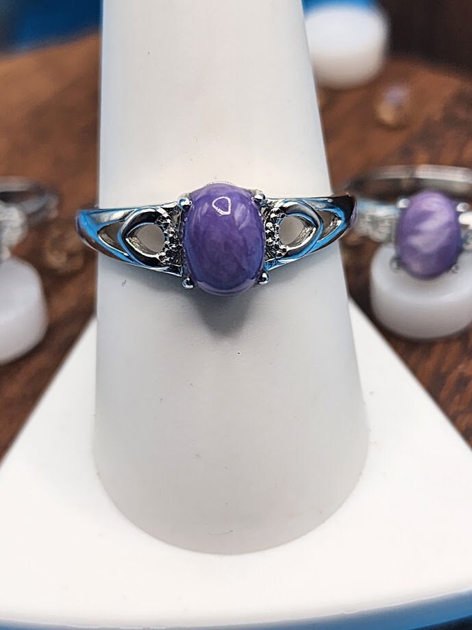 Natural Charoite Ring