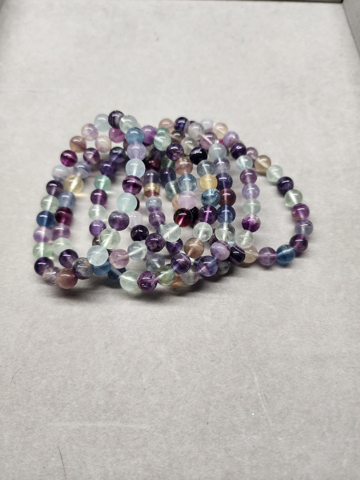 Natural Rainbow Fluorite 8mm Stretch Bracelet