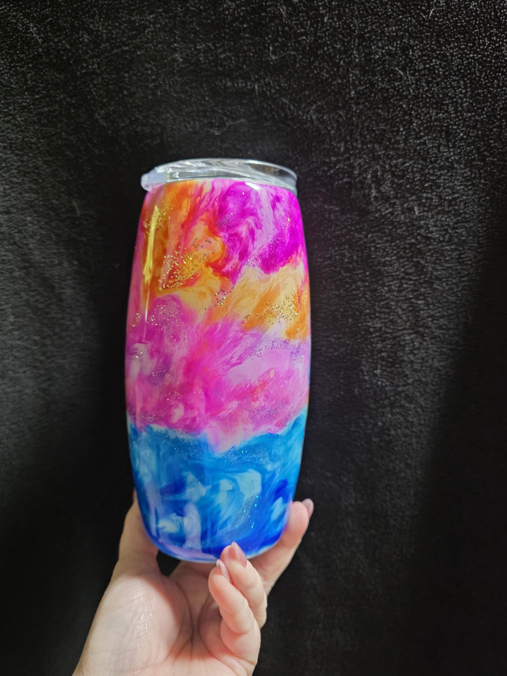 Sunset Sea Turtle | 25oz Stemless Wine Glass Stainless Epoxy Tumbler