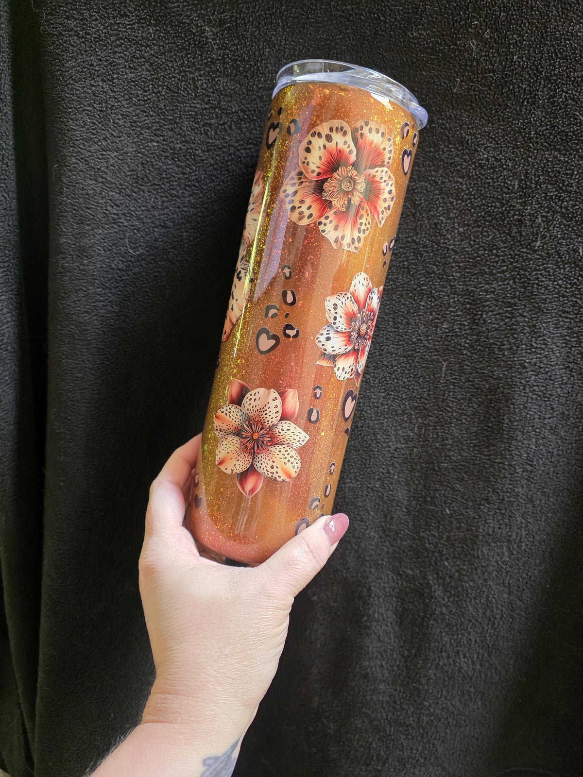 Floral Cheetah | 30oz Skinny Stainless Steel Epoxy Tumbler