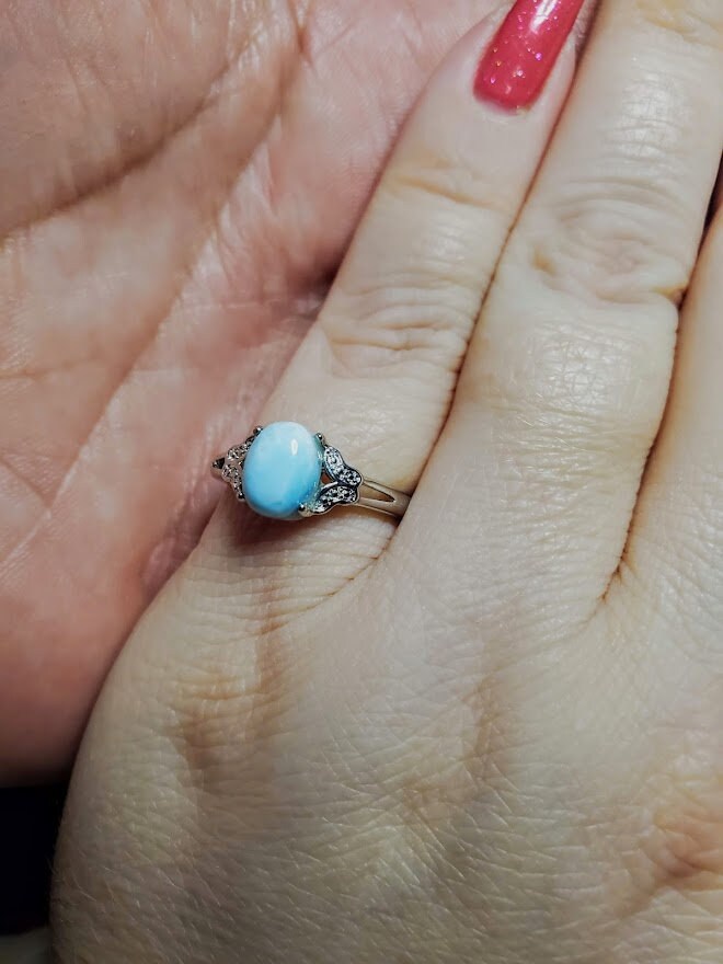 Natural Larimar Ring