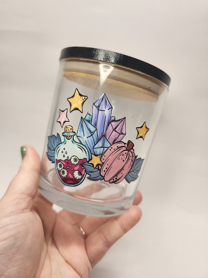 Pastel Potions and Crystals Mandala Stash Jar