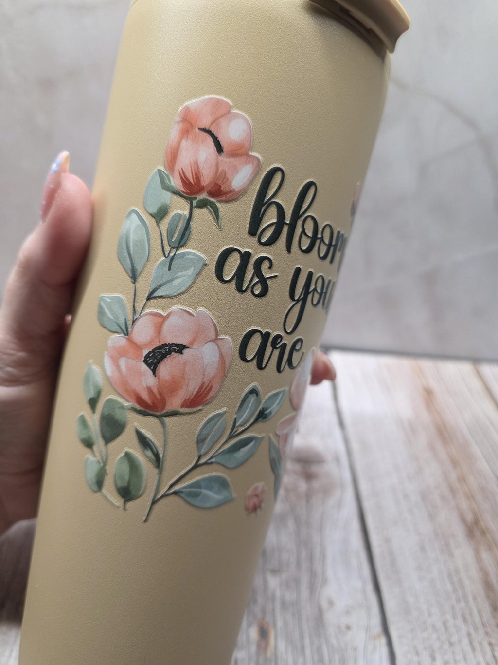 Bloom As You Are Floral | Powder Coated Stainless Steel 24oz Tumbler