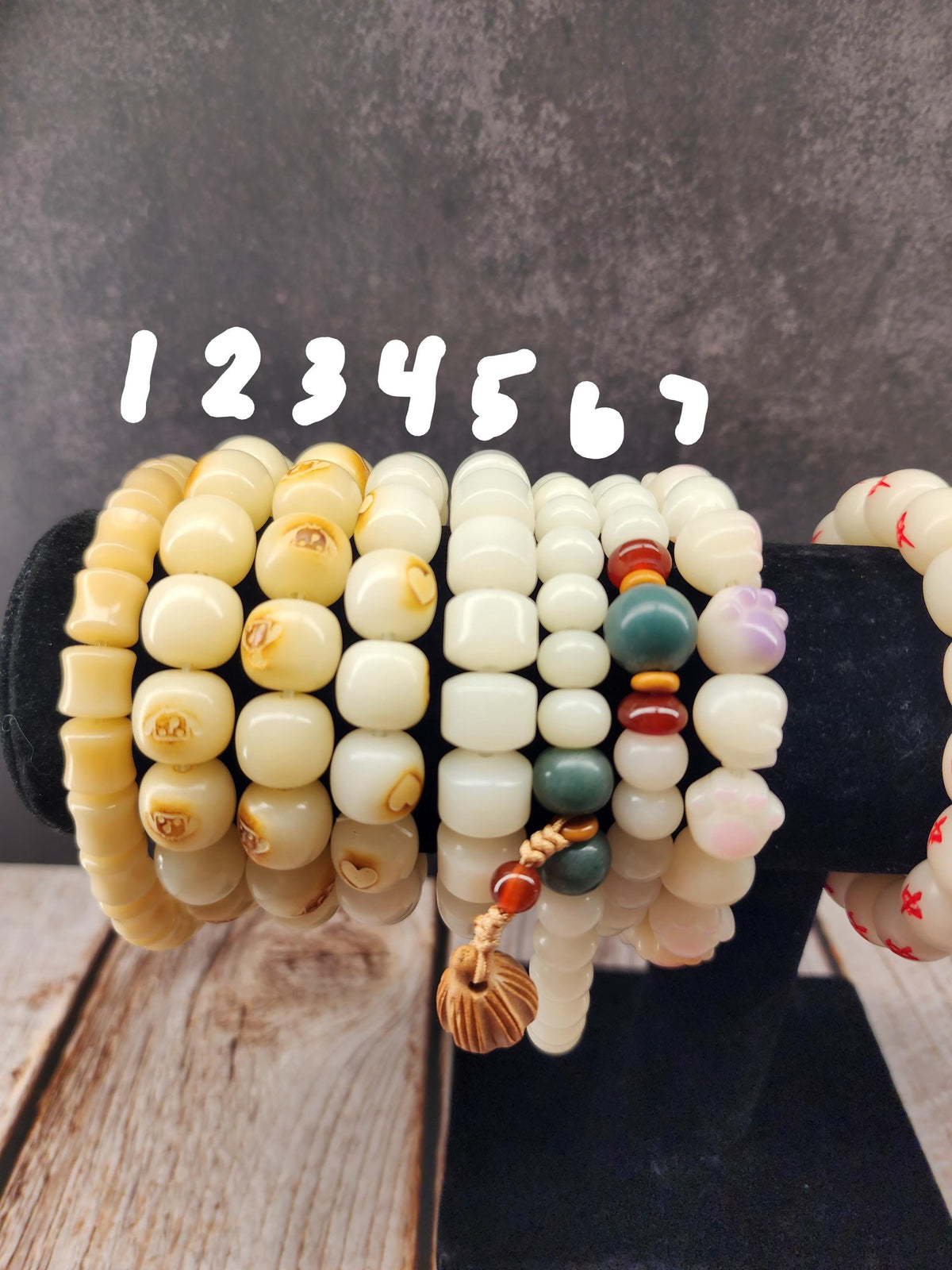Natural Bodhi Seed Stretch Bracelet | Neutral Light Browns