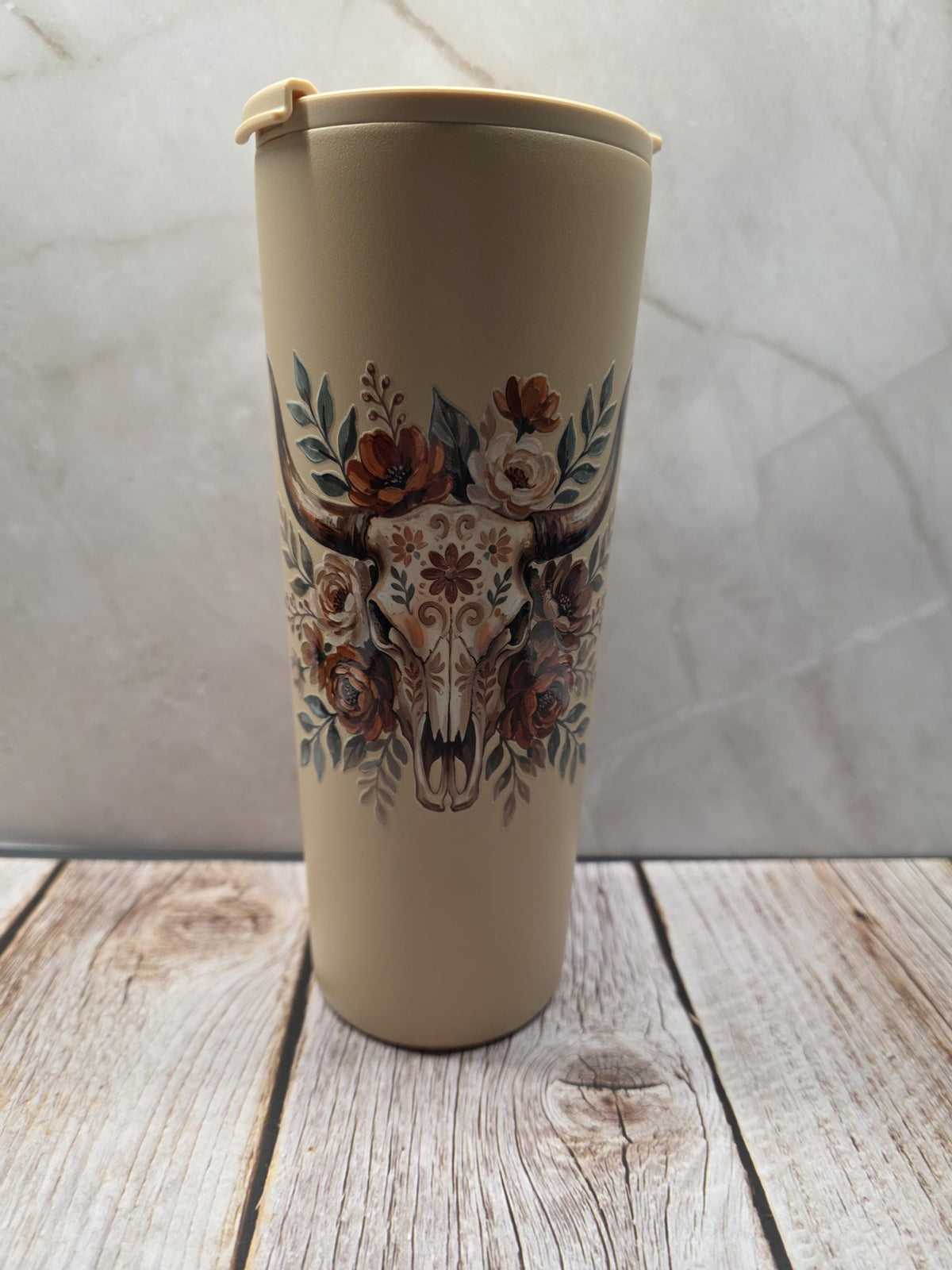 Western Bull Horns | Powder Coated Stainless Steel 24oz Tumbler