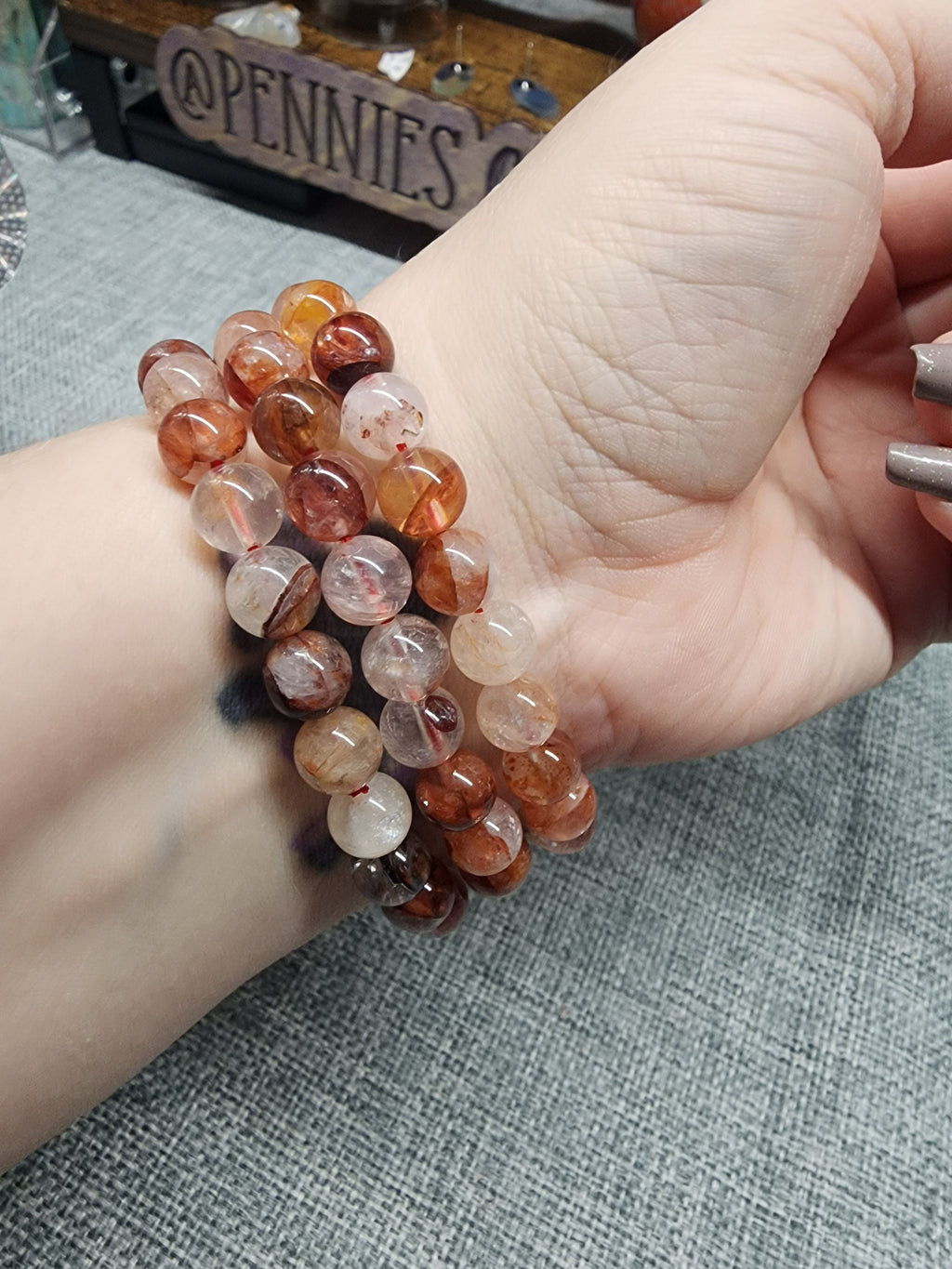 Natural Fire Quartz 8mm Stretch Bracelet