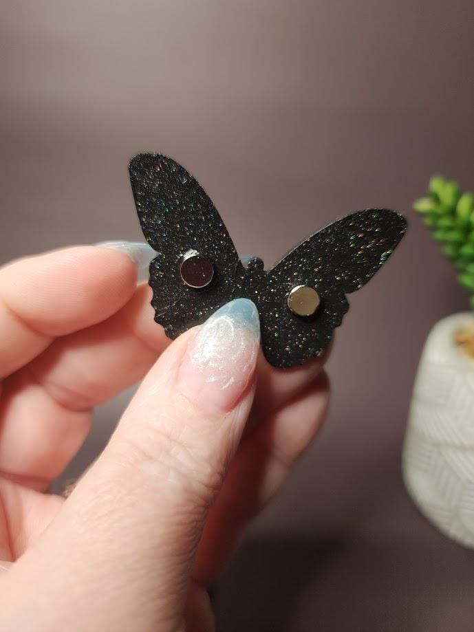 Hand Painted Bright Butterfly Magnet Set