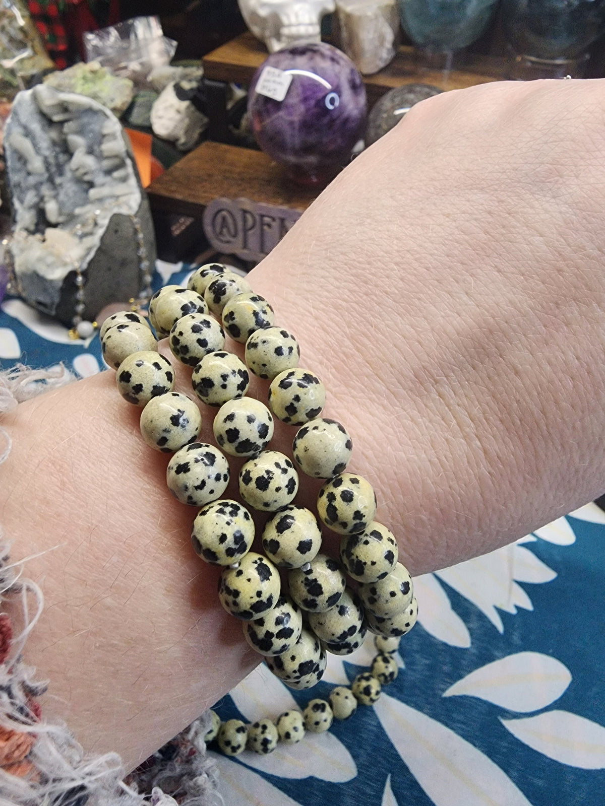 Natural Dalmatian Jasper 8mm Stretch Bracelet