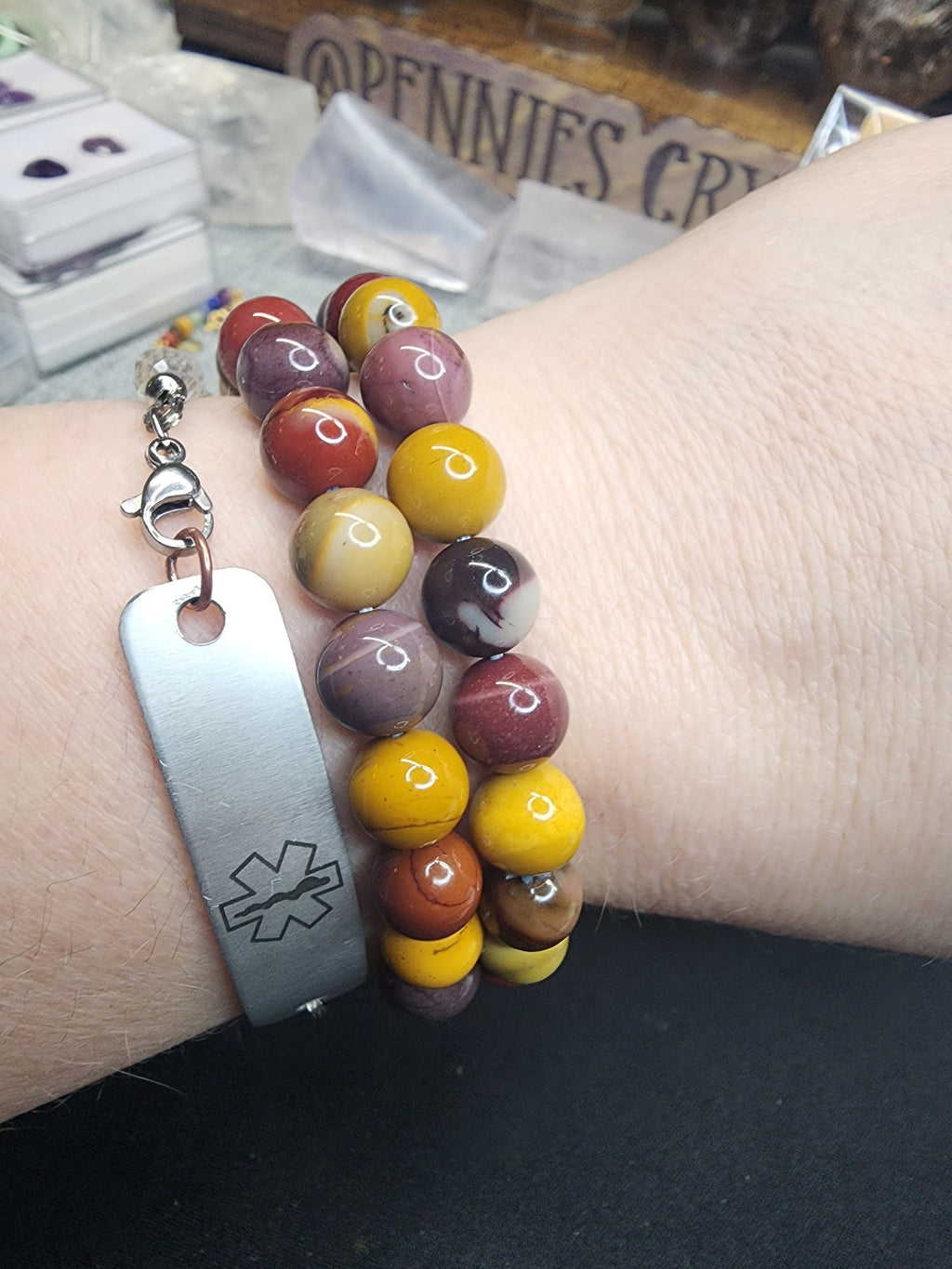 Natural Mookaite Jasper 8mm Stretch Bracelet