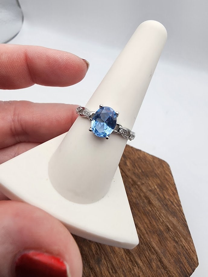Natural Blue Topaz Rings