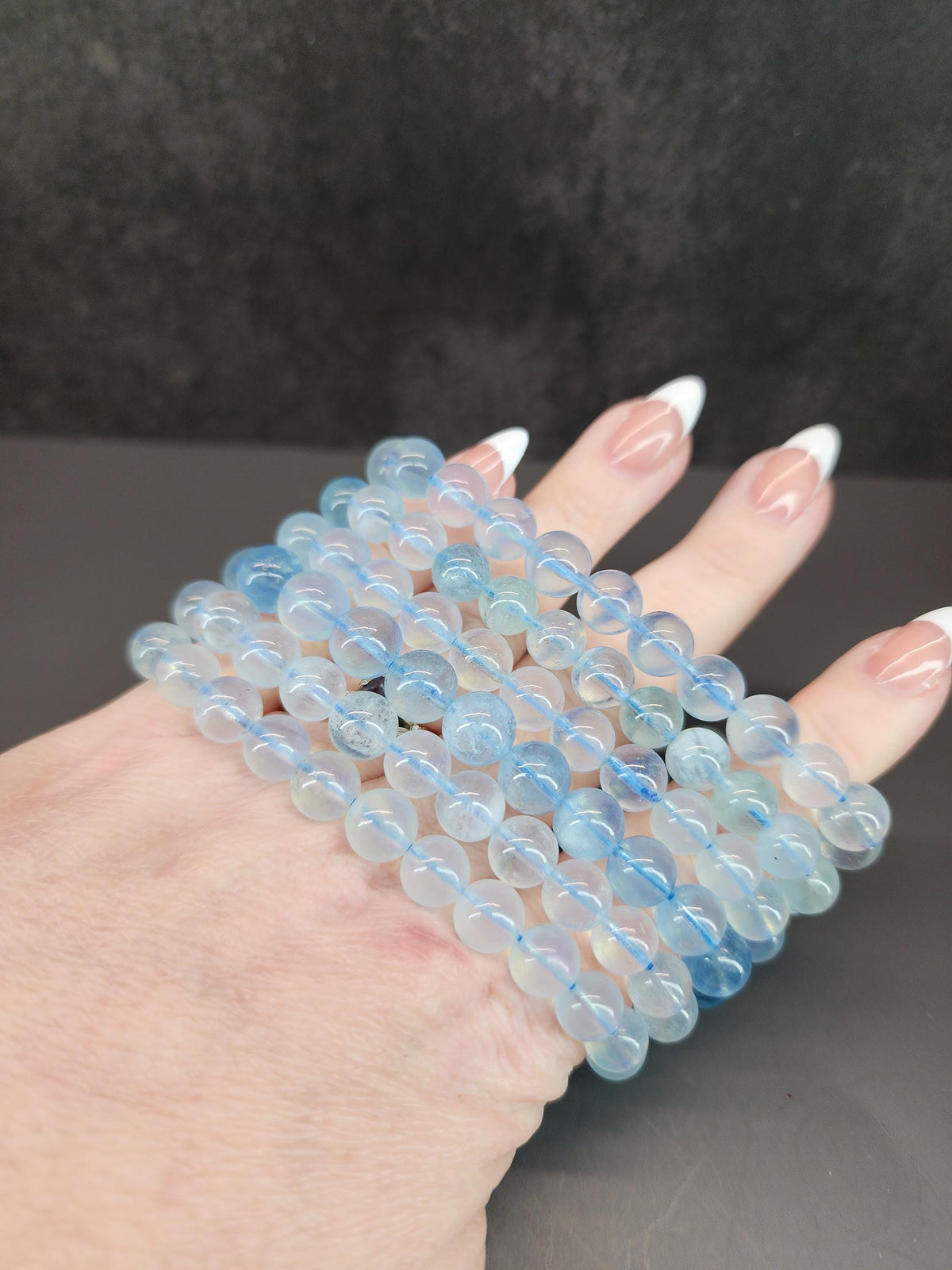 Natural Aquamarine 8mm Stretch Bracelet