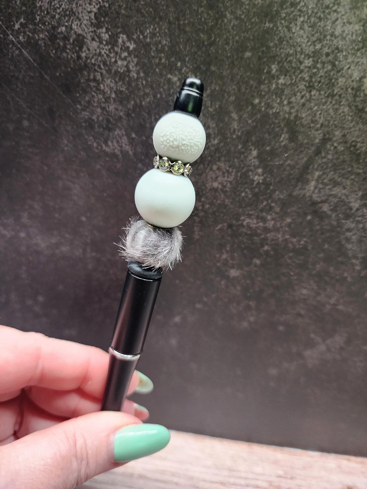Black & White Collection Silicone Beaded Pens
