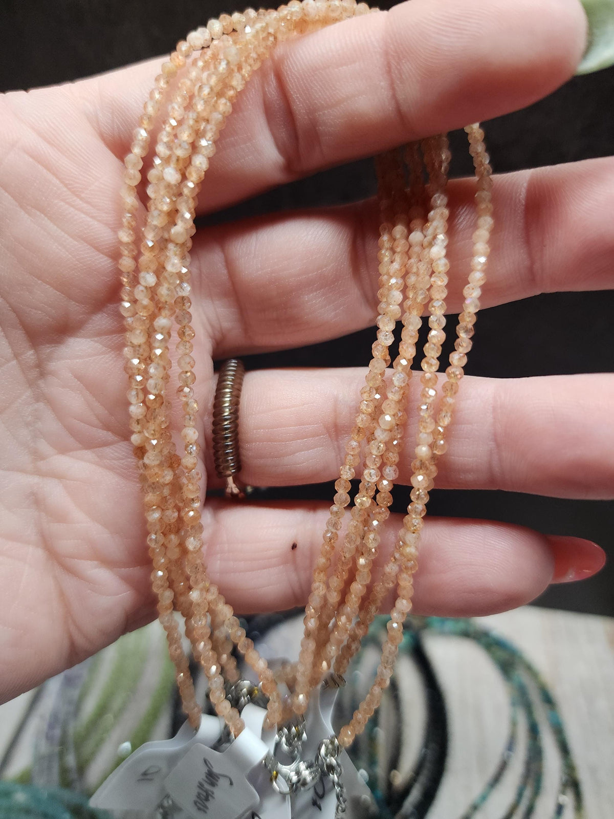 Natural Crystal Anklets | Peridot, Fluorite, Black Spinel, Chrysocolla, Watermelon Tourmaline, Amazonite, Moonstone, Sunstone, Mixed