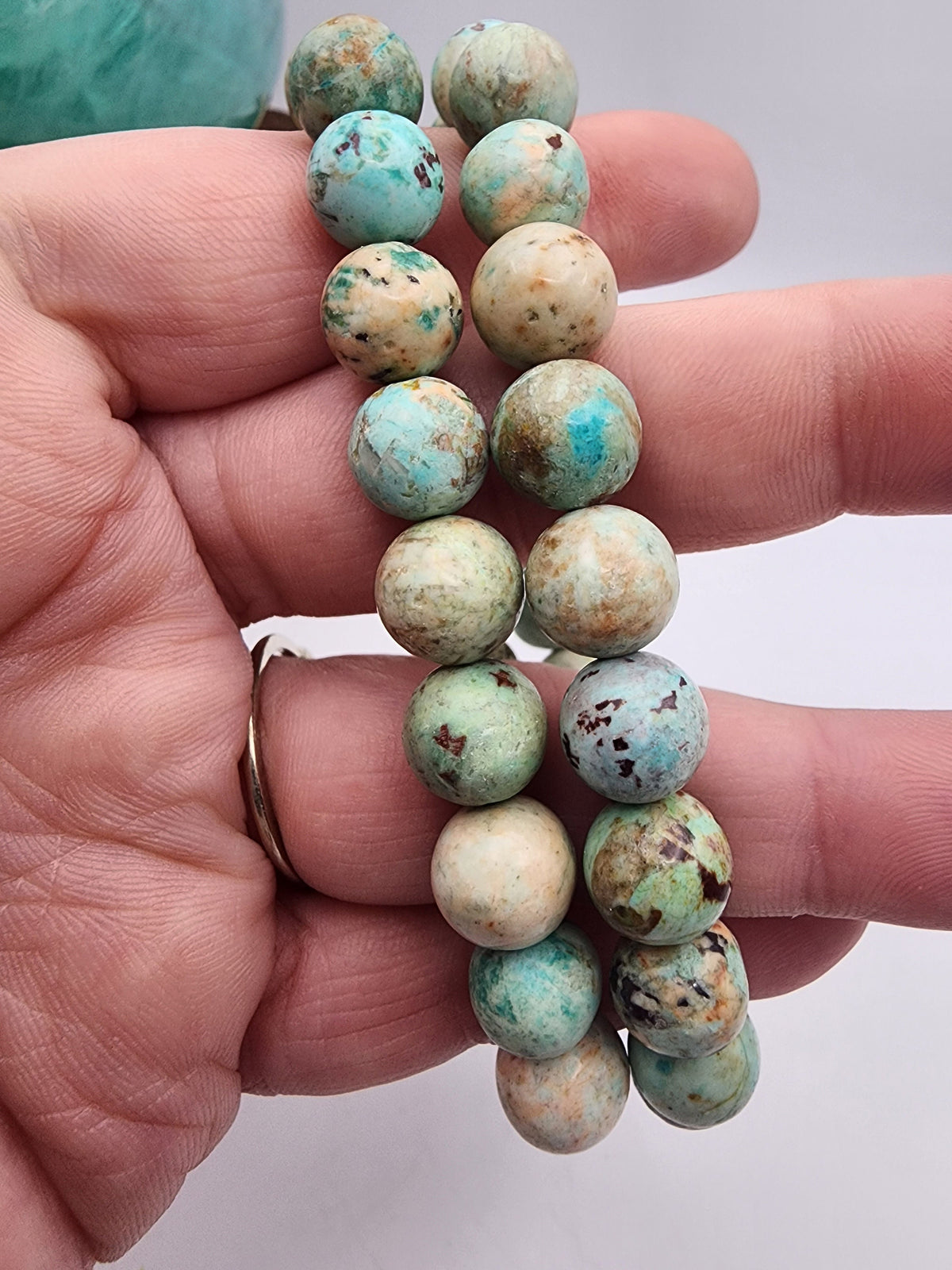 Natural Turquoise 10mm Stretch Bracelet