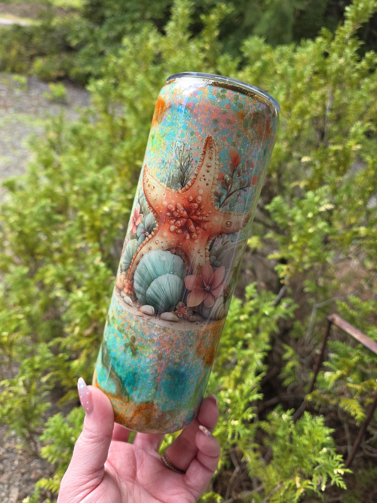 Starfish Teals | 20oz Skinny Stainless Steel Epoxy Tumbler