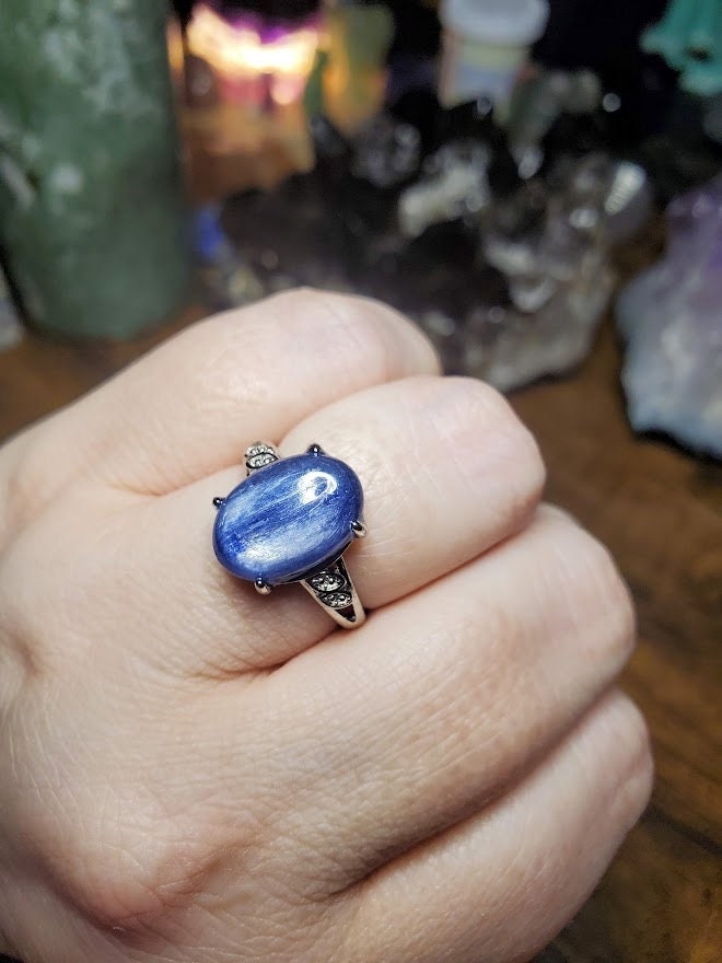 Natural Blue Kyanite Ring