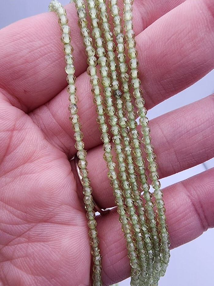 Natural Crystal Necklace | 2mm Faceted 16" with 2" Extension