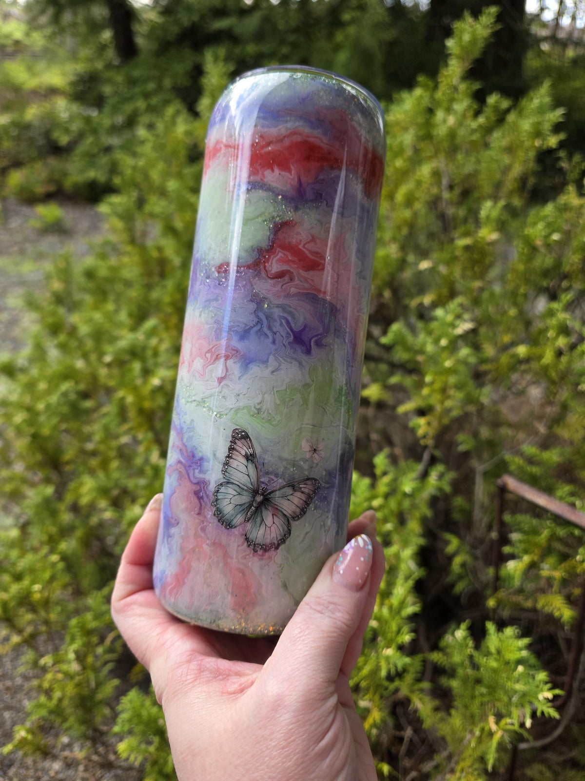 Pastel Mushrooms | 20oz Skinny Stainless Steel Epoxy Tumbler