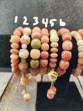 Natural Bodhi Seed Stretch Bracelet | Peachy Neutral