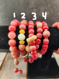 Natural Bodhi Seed Stretch Bracelet | Rosy Pink