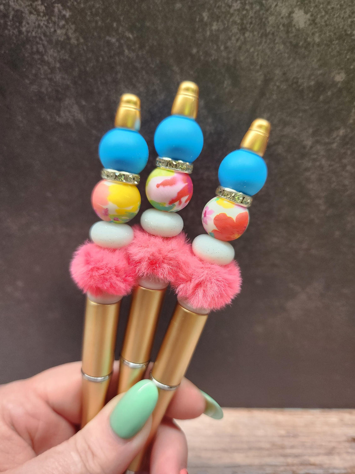 Fuzzy Bead Collection Silicone Beaded Pens