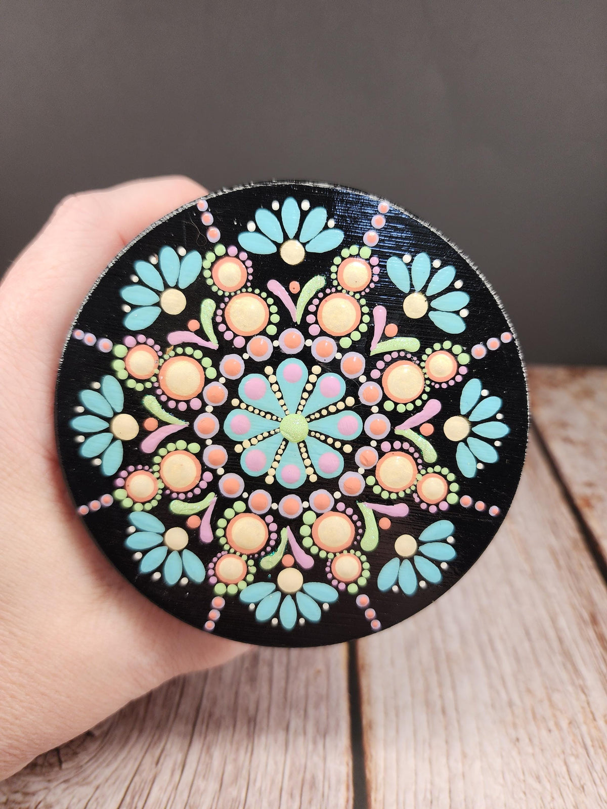 Frosted Glass Pastel Mandala Stash Jar