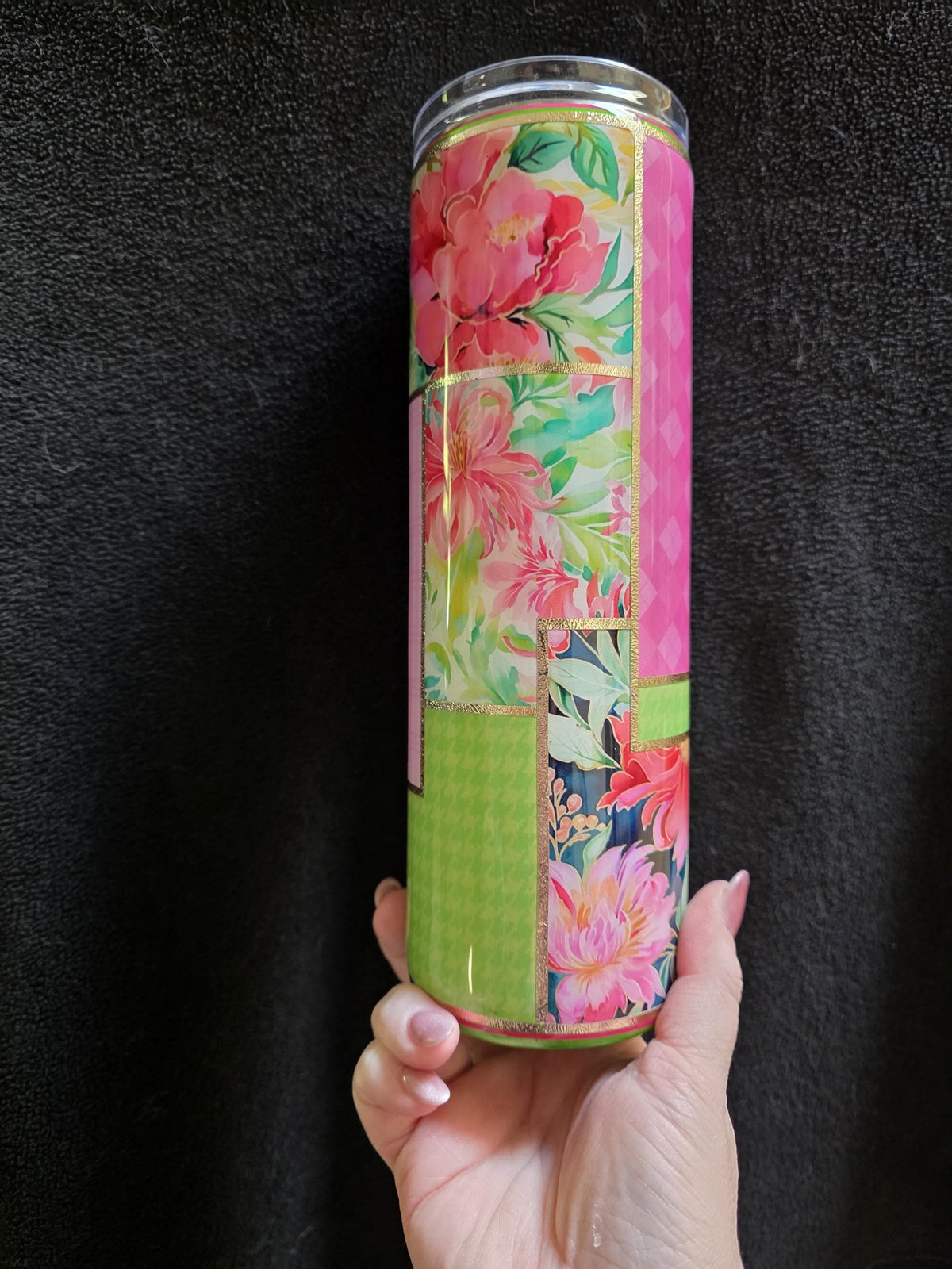 Tropical Patchwork | 30oz Skinny Stainless Steel Epoxy Tumbler