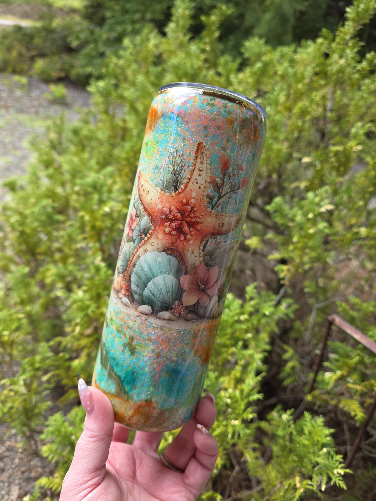Starfish Teals | 20oz Skinny Stainless Steel Epoxy Tumbler