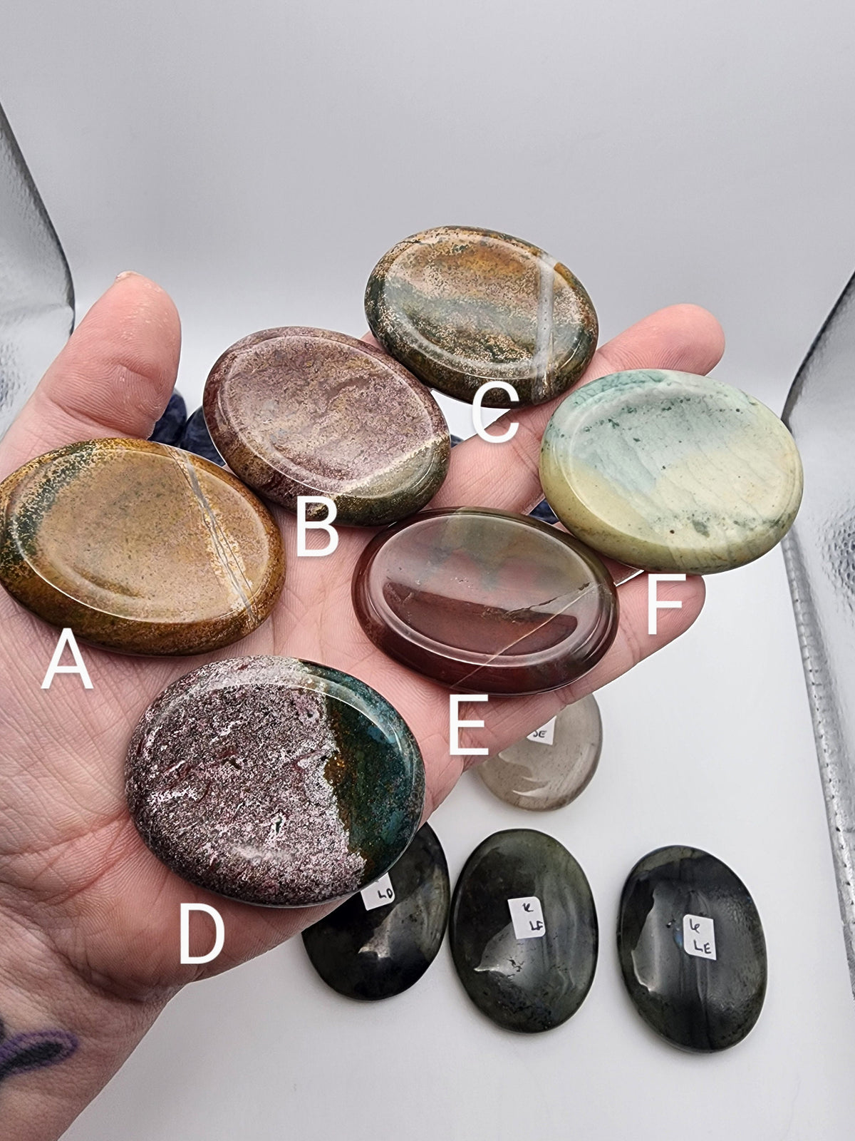 Oval Worry Stones | Sodalite, Smoky Quartz, Ocean Jasper, Labradorite