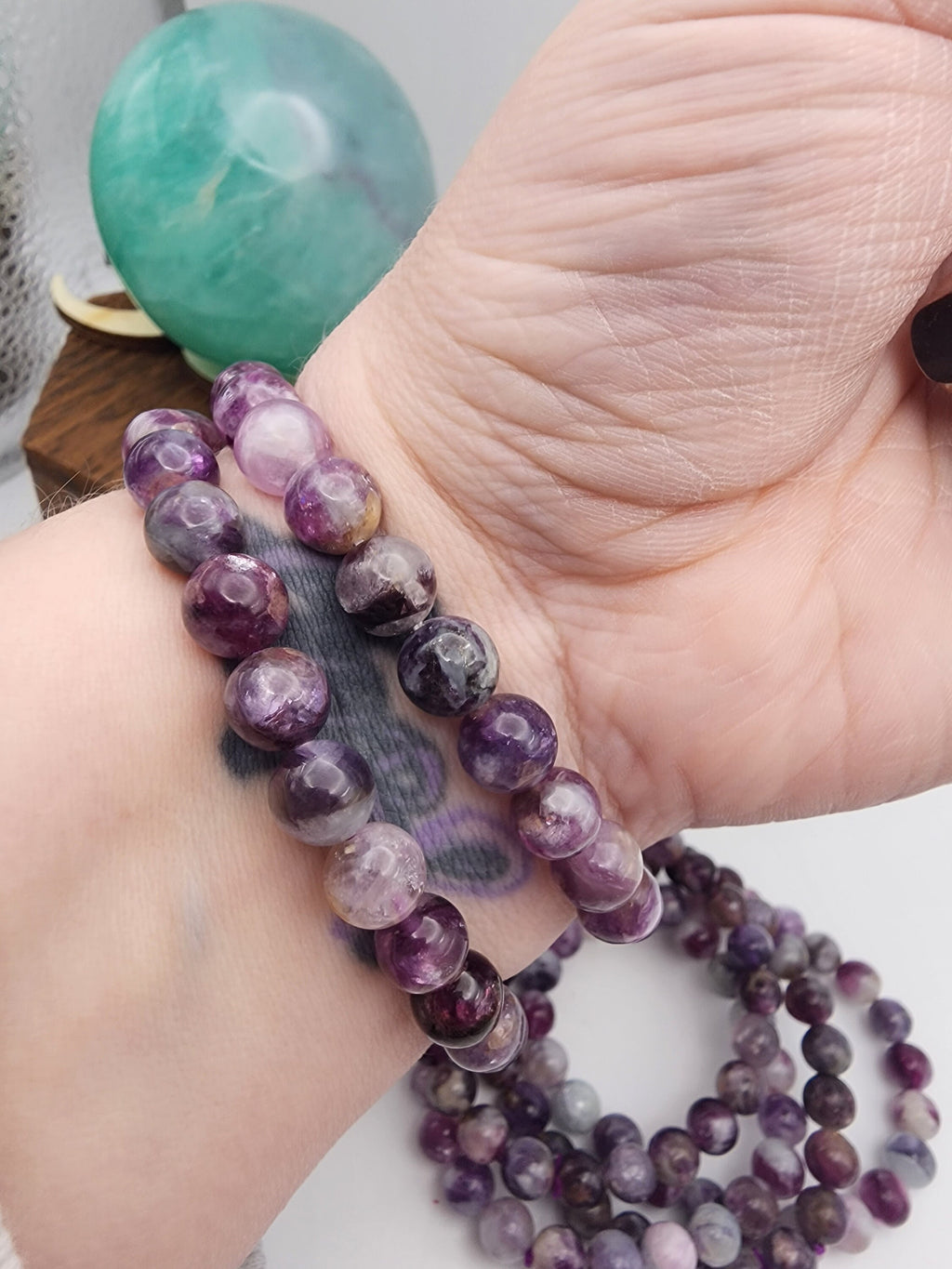 Natural Gem Lepidolite 8mm Stretch Bracelet