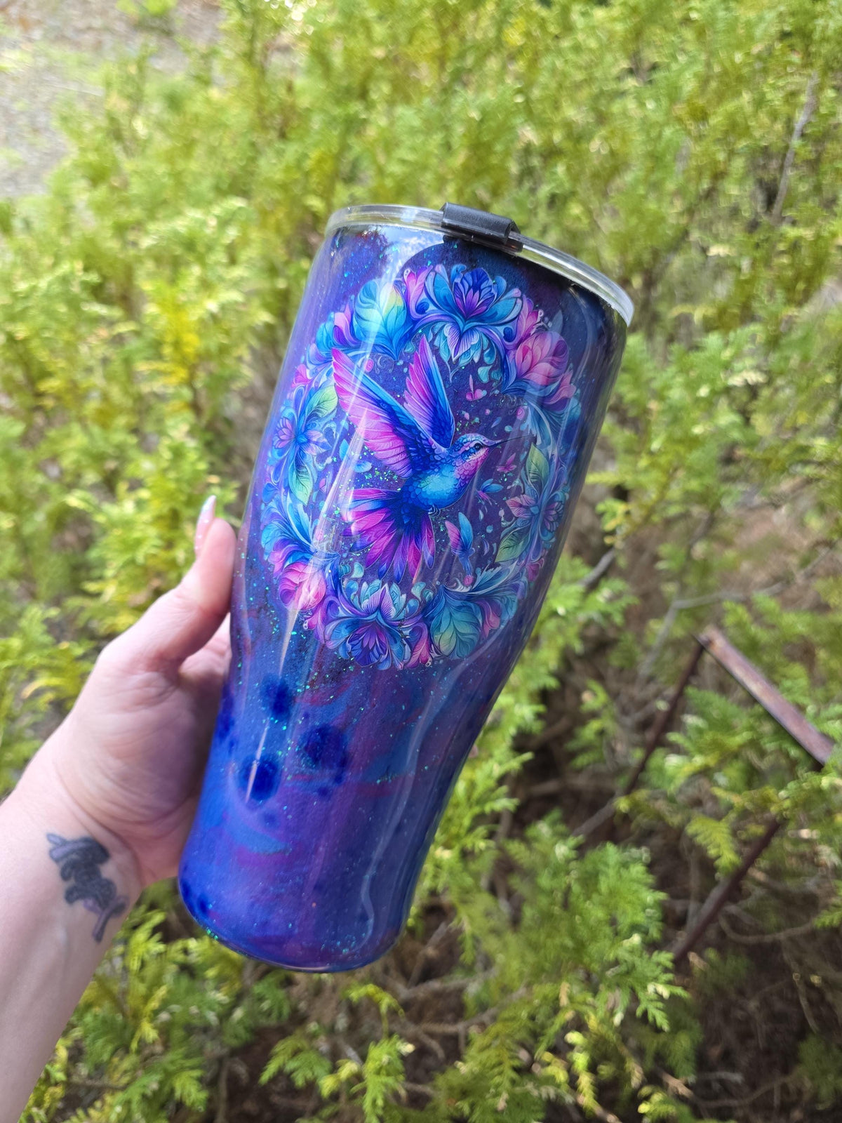 Hummingbird | 32oz Coffee Caddy Steel Epoxy Tumbler