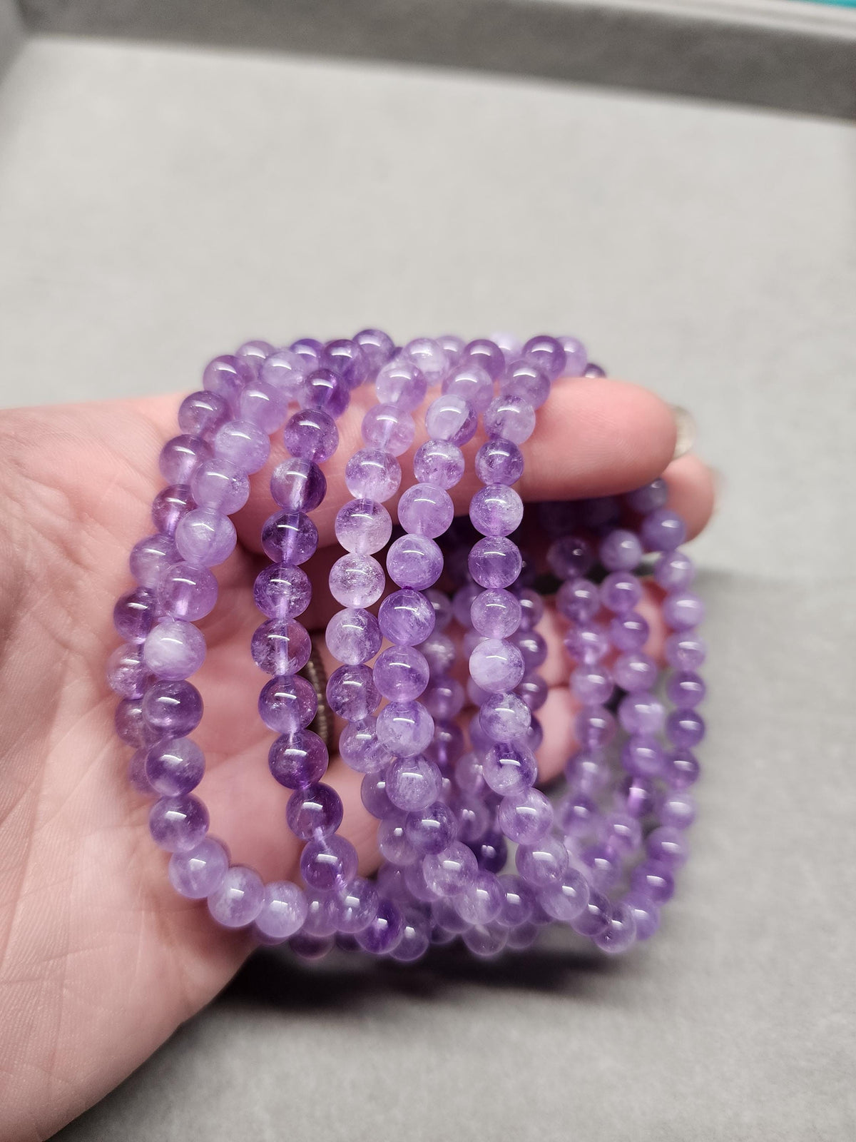 Natural Amethyst 6mm Stretch Bracelet